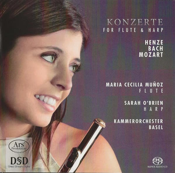 Konzerte for Flute & Harp by Henze, Bach, Mozart; María Cecilia Muñoz, Sarah O’Brien, Kammerorchester Basel